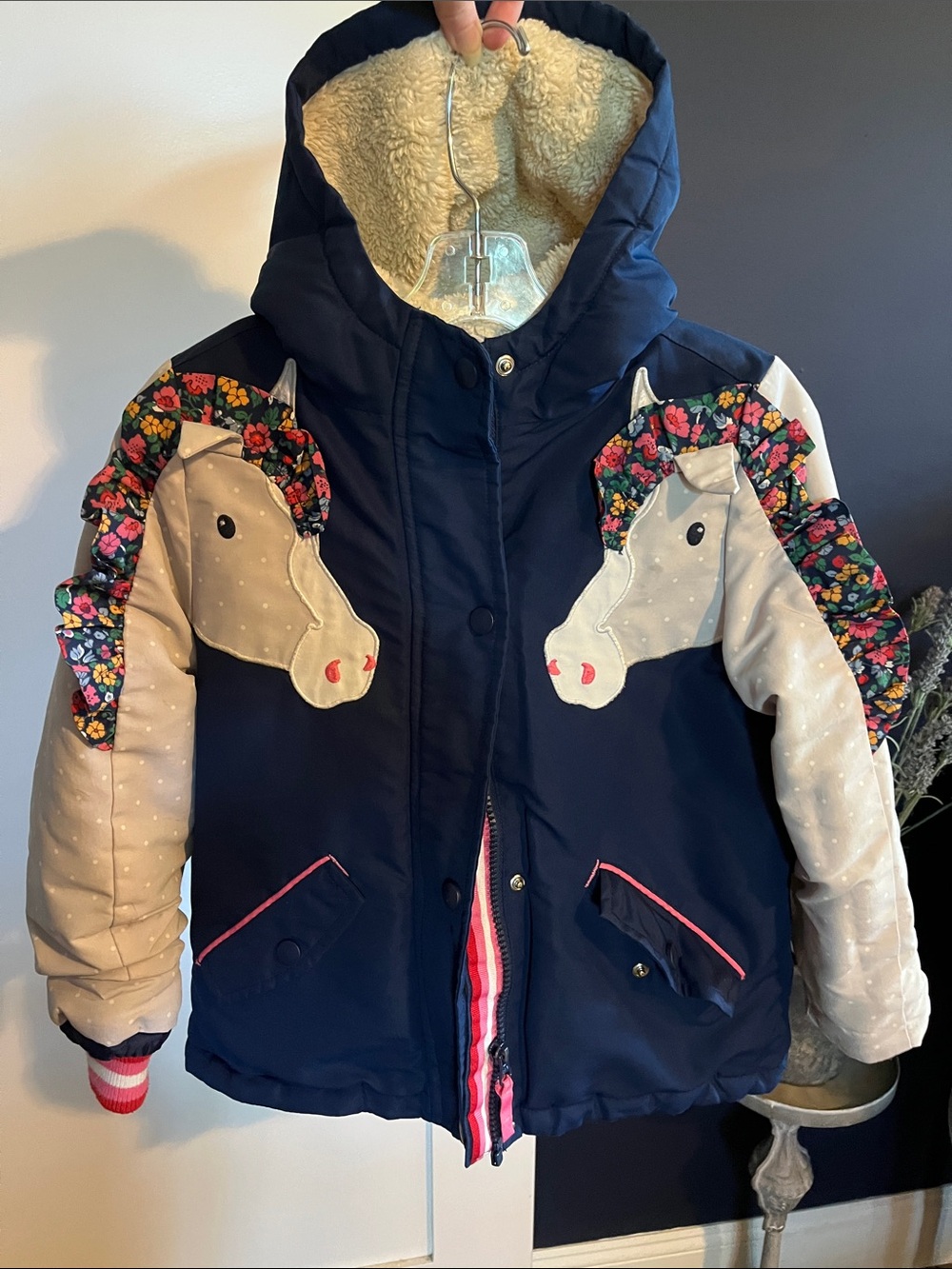 Mini Bowden Unicorn/ horse  Hooded Jacket size 5-6